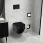 Balneo Luna fali Rimless kerámia WC csésze Duroplast ülőkével és SoftClose zsanérokkal, matt fekete G0101020101-2