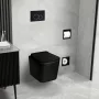 Balneo Luga szögletes fali WC Rimless matt fekete kerámia SoftClose ülőkével