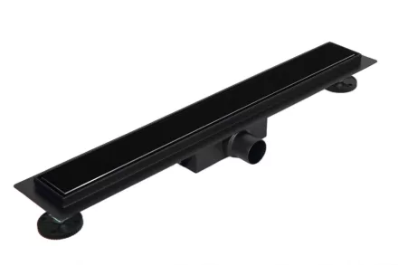 Balneo G-Drain padlóösszefolyó edzett üveg panellel 100 cm, fekete kivitelben.