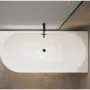 Balneo Avola szabadon álló akril kád 170x80 cm fekete Click-Clack leeresztővel, jobbos/fehér J0101030402-2 – BAL-J01010304022
