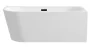 Balneo Avola szabadon álló akril kád 170x80 cm fekete Click-Clack leeresztővel, jobbos/fehér J0101030402-2 – BAL-J01010304022