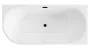 Balneo Avola szabadon álló akril kád 170x80 cm fekete Click-Clack leeresztővel, jobbos/fehér J0101030402-2 – BAL-J01010304022