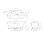 Balneo Parma szabadon álló akril kád 170x72 cm arany Click-Clack színű leeresztővel, fehér J0101040301-1 – BAL-J01010403011