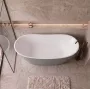 Balneo Parma szabadon álló akril kád 170x72 cm fehér leeresztővel és szifonnal, fehér/szürke kivitelben.