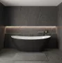 Balneo Parma szabadon álló akril kád 170x72 cm fehér leeresztővel és szifonnal, fehér/fekete kivitelben.