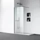 Balneo Beira Walk-in zuhanyfal 50x200 cm átlátszó üveggel és vágható merevítővel, matt fekete profilszín.