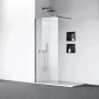 Balneo Beira Walk-in zuhanyfal 50x200 cm átlátszó üveggel és vágható merevítővel, matt fekete profilszín.