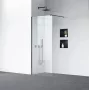 Balneo Beira Walk-in zuhanyfal 50x200 cm átlátszó üveggel és vágható merevítővel, matt fekete profilszín.