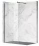 Balneo Beira Walk-in zuhanyfal 50x200 cm átlátszó üveggel és vágható merevítővel, matt fekete profilszín.