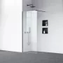 Balneo Beira Walkin zuhanyfal átlátszó üveg 70x200 cm merevítővel, matt fekete profilszín kivitelben.