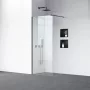 Balneo Beira Walkin zuhanyfal átlátszó üveggel 100x200 cm matt fekete profillal és merevítővel