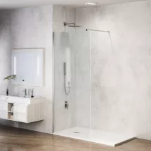 Balneo Beira Walk-in zuhanyfal 50x200 cm átlátszó üveggel és vágható merevítővel, króm profilszín.