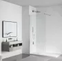 Balneo Beira Walk-in zuhanyfal 50x200 cm átlátszó üveggel és vágható merevítővel, króm profilszín.