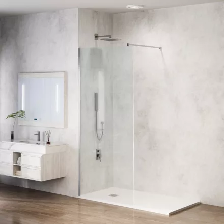 Balneo Beira Walkin zuhanyfal átlátszó üveggel 80x200 cm króm profillal és merevítővel