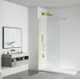 Balneo Beira Walk-in zuhanyfal 50x200 cm átlátszó üveggel és vágható merevítővel, arany profilszín.