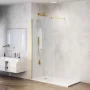 Balneo Beira Walkin zuhanyfal átlátszó üveg 70x200 cm merevítővel, arany profilszín.