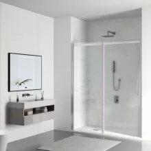 Balneo Porta zuhanyajtó átlátszó üveggel 100x195 cm, króm profilszín.