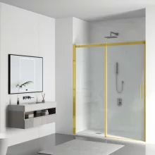 Balneo Porta zuhanyajtó átlátszó üveggel 100x195 cm, arany profilszín.