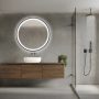 Balneo VENUS kerek LED tükör állítható fényerővel 60 cm páratlanító funkcióval, fekete kerettel L0101010403-1