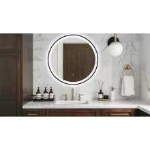 Balneo VENUS kerek LED tükör állítható fényerővel és párátlanító funkcióval, fekete kerettel, 70 cm.   2. kép