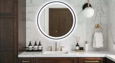 Balneo VENUS kerek LED tükör állítható fényerővel 80 cm páratlanító funkcióval, fekete kerettel L0101010403-3 – BAL-L01010104033