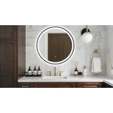 Balneo VENUS kerek LED tükör állítható fényerővel 100 cm páratlanító funkcióval, fekete kerettel L0101010403-5 – BAL-L01010104035