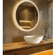 Balneo SUN 60 kerek LED tükör Loren 42x33 cm pultra tehető mosdótállal és krómozott leeresztővel