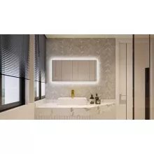 Balneo Lumin téglalap alakú tükör 60x120 cm integrált LED háttérvilágítással és pármentesítő funkcióval L0201020401-10 – BAL-L020102040110