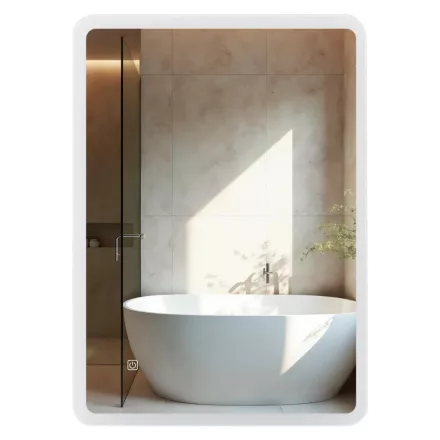 Balneo LUMIN elfordítható négyszögletes tükör állítható fényerővel 60x80 cm, párátlanító funkcióval L0201020401-8 – BAL-L02010204018