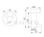 Balneo Qube 2 fali akasztó két kampóval matt fekete kivitelben