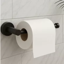 Balneo Qube Model 1 fali WC-papír tartó matt fekete kivitelben, modern fürdőszobai kiegészítő
