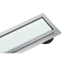 Balneo G-Drain NEXT lineáris padlólefolyó edzett üveg panellel 60 cm , fehér Milky60N – BAL-Milky60N