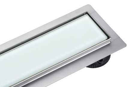 Balneo G-Drain NEXT lineáris padlólefolyó edzett üveg panellel 60 cm , fehér Milky60N