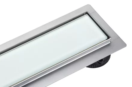 Balneo G-Drain NEXT lineáris padlólefolyó, 70 cm, fehér edzett üveg panellel