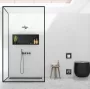 Balneo WALL-BOX ONE süllyesztett inox fali polc peremmel, 90x30x10 cm matt fekete színben