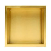Balneo WALL-BOX négyzet alakú süllyesztett polc 30x30x7 cm méretben, arany kivitelben.