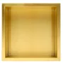 Balneo WALL-BOX ONE süllyesztett inox polc 30x30x10 cm méretben, peremmel, arany kivitelben