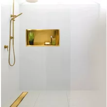 Balneo WALL-BOX ONE süllyesztett inox polc 60x30x10 cm méretben, peremmel, arany kivitelben