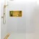 Balneo WALL-BOX ONE süllyesztett inox polc 60x30x10 cm méretben, peremmel, arany kivitelben