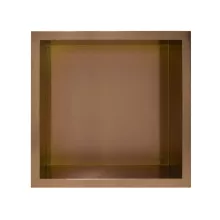WALL-BOX négyzet alakú süllyesztett fali polc 30x30x7 cm méretben, elegáns réz kivitelben