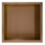 Balneo WALL-BOX ONE süllyesztett inox polc 30x30x10 cm méretben, peremmel, réz kivitelben