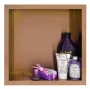 Balneo WALL-BOX ONE süllyesztett inox polc 30x30x10 cm méretben, peremmel, réz kivitelben