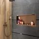 Balneo WALL-BOX négyzet alakú süllyesztett fali polc 60x30x10 cm méretben, elegáns réz kivitelben
