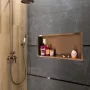 Balneo WALL-BOX négyzet alakú süllyesztett fali polc 60x30x10 cm méretben, elegáns réz kivitelben