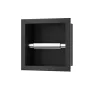 Balneo Wall-Box falba süllyeszthető 18 cm-es WC-papír tartó matt fekete kivitelben, modern fürdőszobai kiegészítő