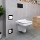 Balneo Wall-Box falba süllyesztett inox WC-papír tartó és tároló matt fekete kivitelben, modern fürdőszobai kiegészítő