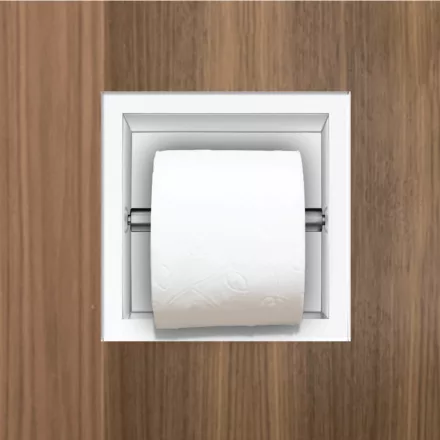 Balneo Wall-Box falba süllyeszthető 18 cm-es WC-papír tartó matt fehér kivitelben, praktikus fürdőszobai kiegészítő