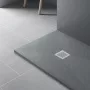 Balneo Stone Tray világosszürke kompozit zuhanytálcához rozsdamentes acél rács