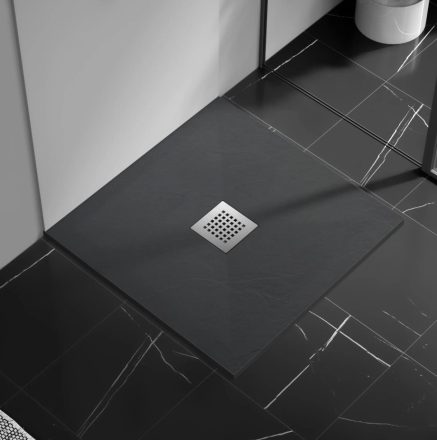 Balneo Stone Tray kompozit zuhanytálca 90x90x2,5 cm, sötétszürke STFDG909025