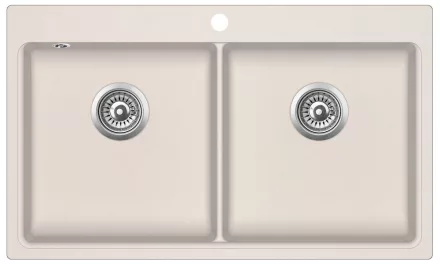 Blanco Evido Quadro 9 két medencés 86x51 cm gránit mosogató, bézs 105543